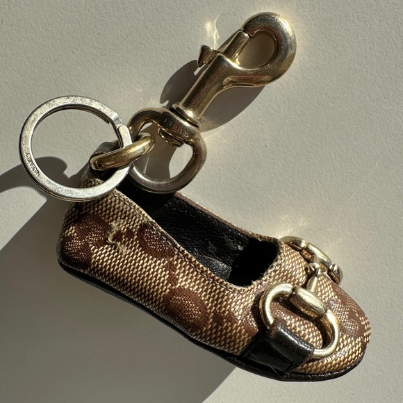Gucci Accessories - Gucci Ballet Shoe Key Chain Bag Charm Brown Monogram Canvas